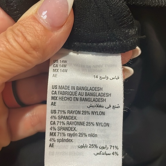 Style & Co Flare pants Black Grommet & faux leather details at hem Plus Size 14W - Picture 10 of 12